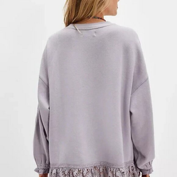 Free People Belle Sweatshirt Crew Neck Oversized Pullover Dress M - Picture 3 of 7